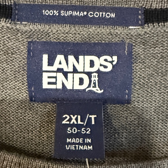 Lands' End Men's Dark Gray Crewneck Sweater 2XLT - Picture 2 of 9